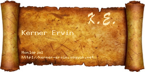 Kerner Ervin névjegykártya